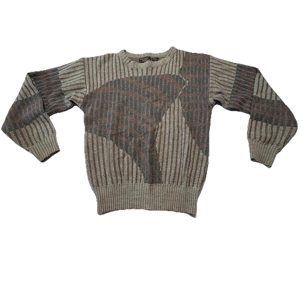 Michael Gerald Vintage Abstract Geometric Knit Sweater (Size M)